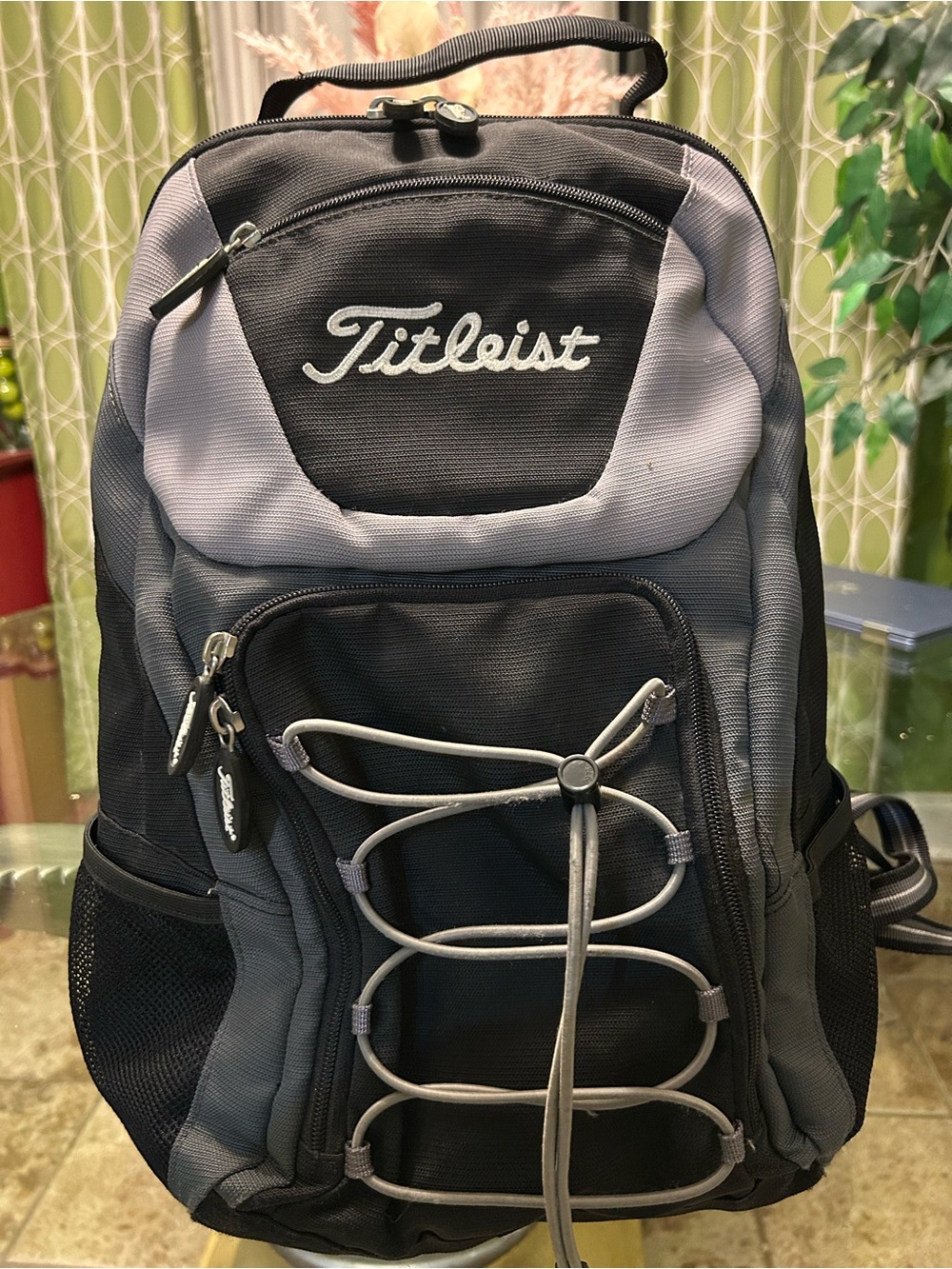 Titleist Black and Gray Men's Backpack with Front Bungee Cord